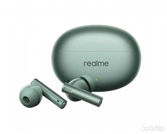 Наушники realme buds air 6 pro зелёные и серебр