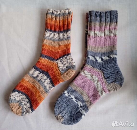 Носки ручной вязки шерстяные