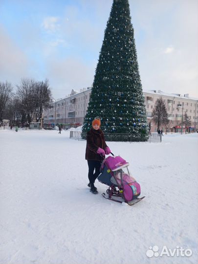 Детские санки коляска nika