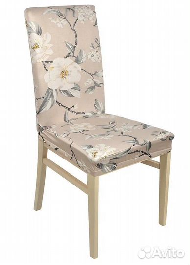 Чехол на стул светлый эластичный
