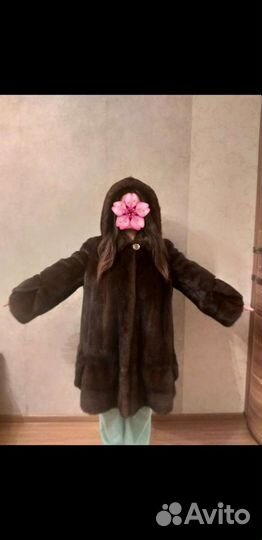 Шуба норковая с капюшоном