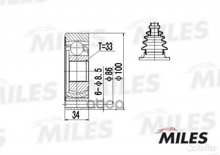 ШРУС audi 80/A4 I/skoda/VW golf I-VII/passat II-VI