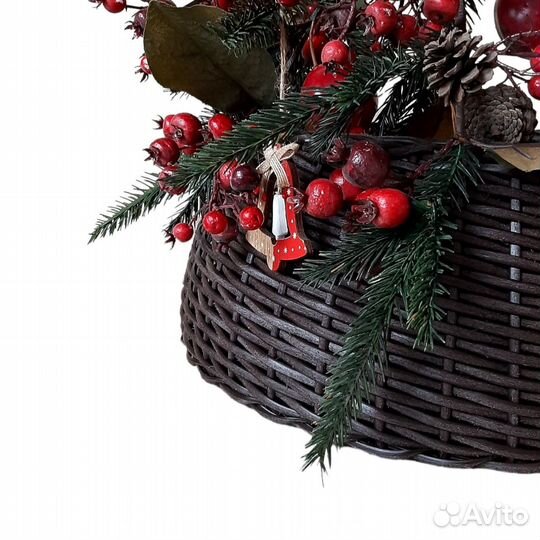 Юбка для елки из ротанга, корзина для елки