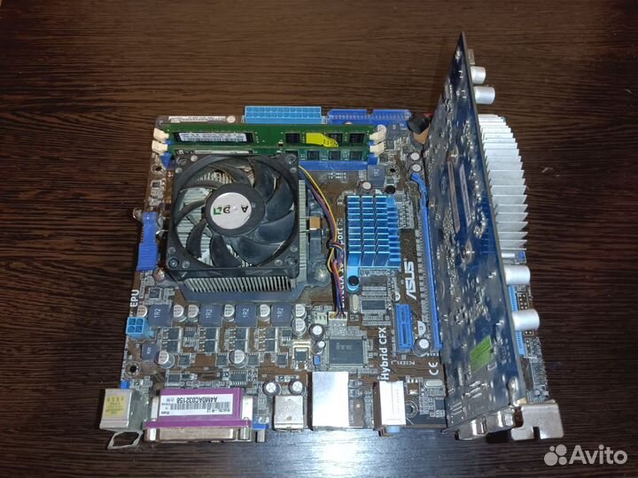 Материнка + проц+ оперативка+ видюха