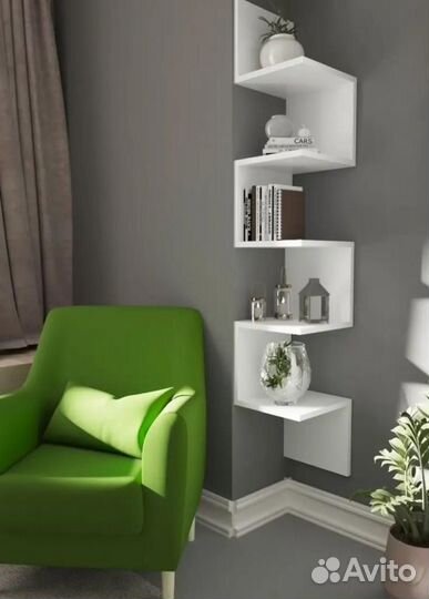 Полка настенная стеллаж для цветов и книг