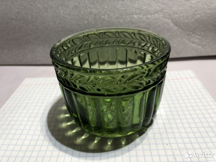 Сахарница зелёное стекло Финляндия