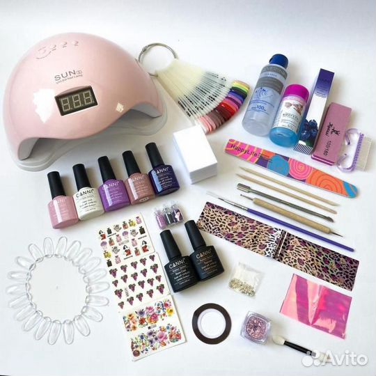Полный набор (гель-лак,маникюр) с лед лампой Sun5