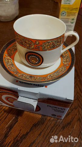 Чашка с блюдцем фарфор набор