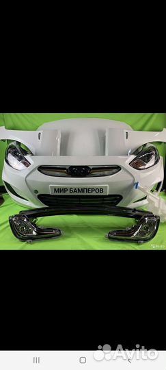 Бампер Hyundai Solaris 2010+ в цвет белый PGU