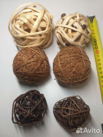Шары для декора из природных материалов