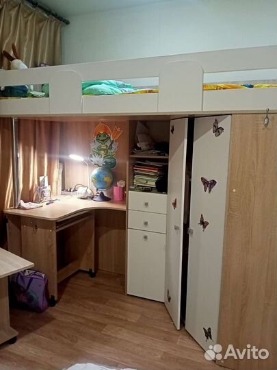 Двухъярусная кровать бу с матрасами