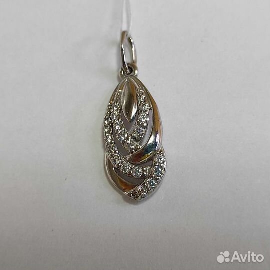 Подвеска из белого золота 585 пробы с фианитами