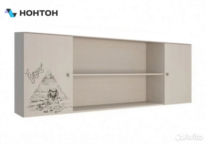 Полка навесная Мийа-3А ясень шимо светлый / фотопе