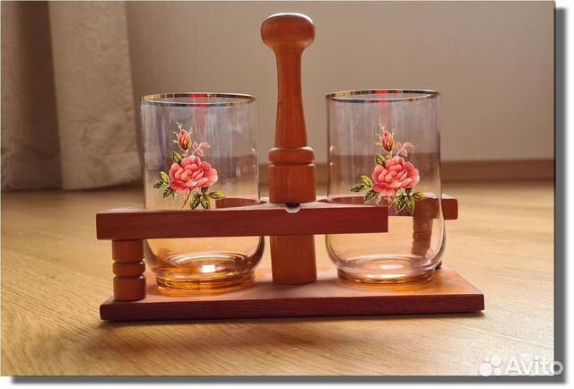 Набор 2 стакана и подставка