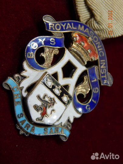 Rmib, Steward, 1915 год, Англия, масонская медаль