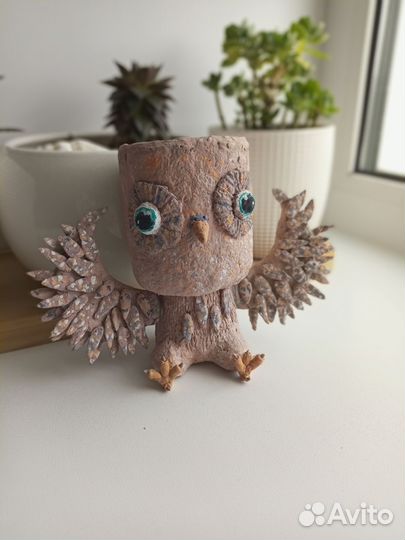 Сова сувенир(ваза для мелочей)