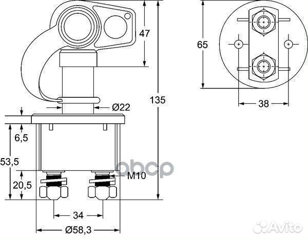 Выключатель массы Krone 250A 24V