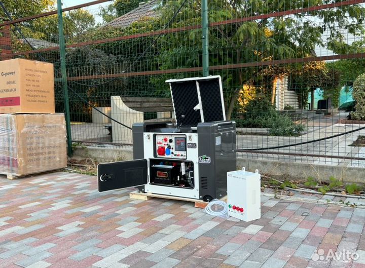 Дизельный генератор 10 кВт g-power трехфазный 1100