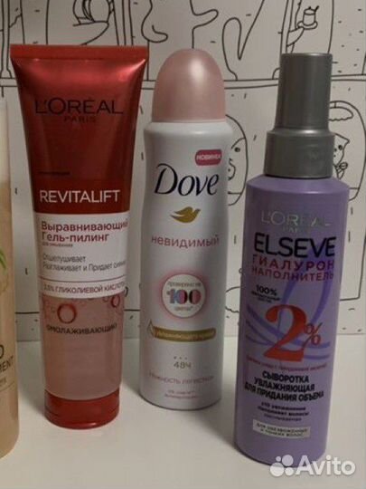 L'Oreal спрей для волос, дезодорант Dove