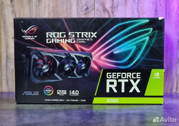 Видеокарта RTX 3060 asus ROG strix gaming 12GB