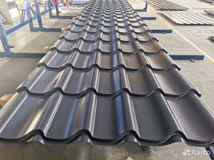 Металлочерепица Монтеррей Люкс шоколад,зеленый мох