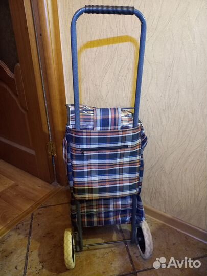 Тележка хозяйственная складная с сумкой на колесах