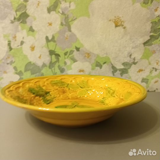 Блюдо Вишни зик Конаково фаянс, глазурь, СССР