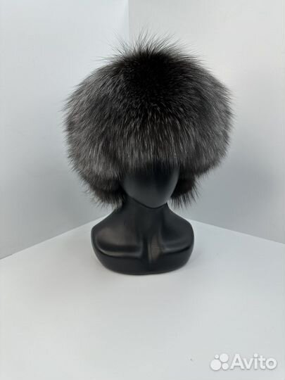 Шапка -ушанка из меха чернобурки