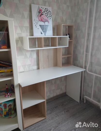 Стол компьютерный с полками Сонома