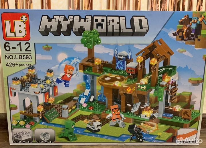 Конструктор Майнкрафт с подсветкой 400 + деталей