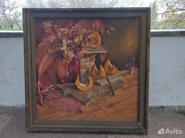 Старинная картина маслом на холсте