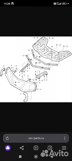 Крепление переднего багажника aodes 1000