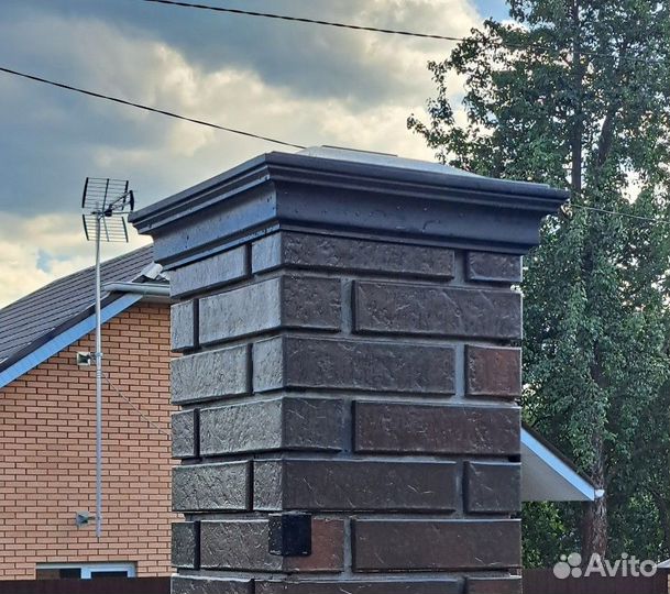 Гладкий колпак заглушка для забора евро кирпич
