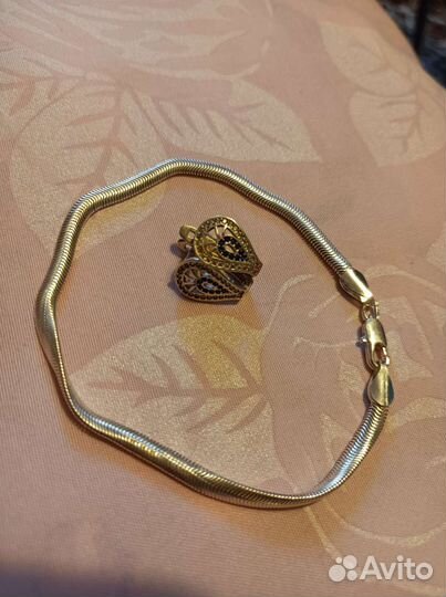 Серебряный браслет с сережками