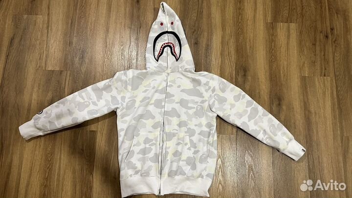 Зип худи Bape белая