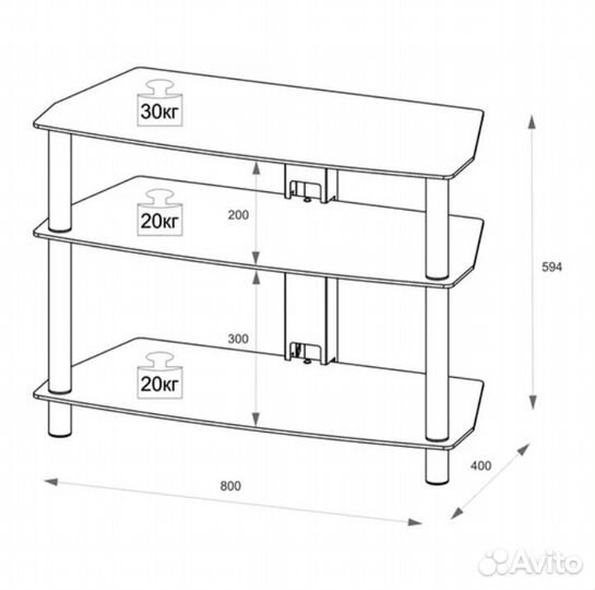 Стеклянная тумба под тв Mart 32