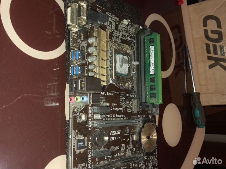 Комплект i7- 4790k+asus z97-k+ 2x4gb ddr3 samsung