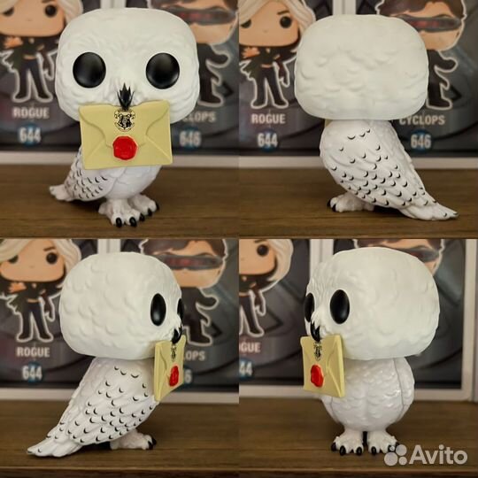 Hedwig with letter 160, Buckbeak 104. Funko Pop