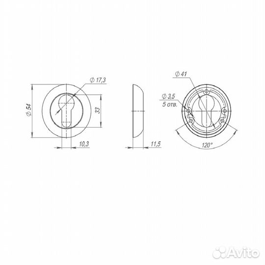 Накладка ajax ET.R.JR54 (ET JR) SN/CP-3 матовый ни