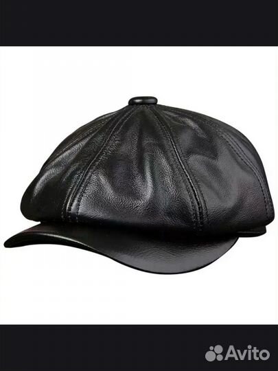 Мужская кепка восьмиклинка натуральная кожа