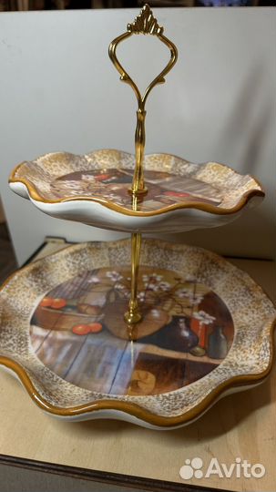 Фруктовница конфетница двухъярусная керамика