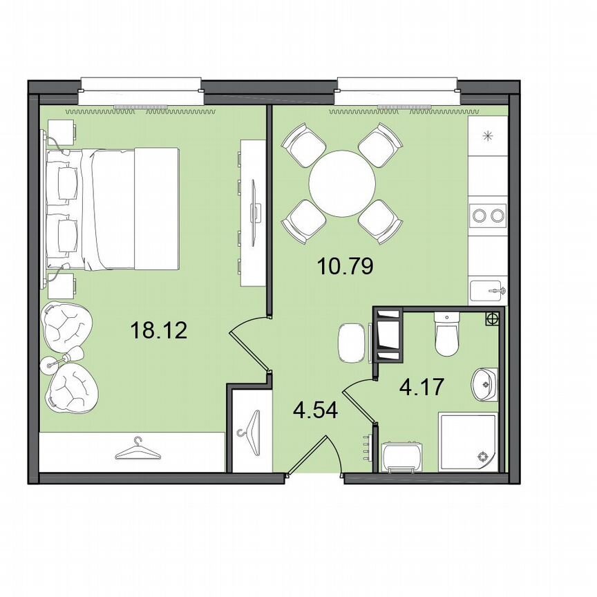 1-к. апартаменты, 37,6 м², 5/29 эт.