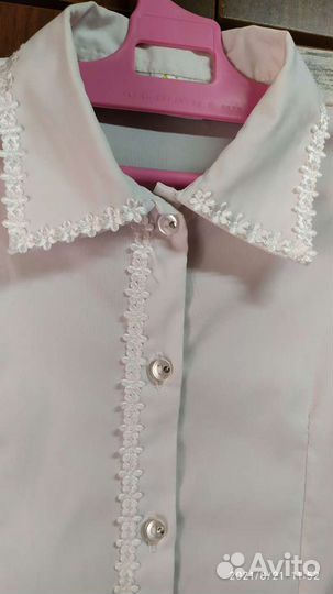 Блузка белая для девочек 128