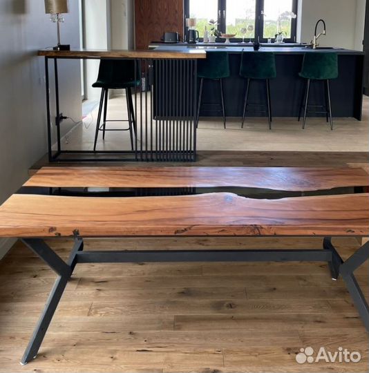 Стол река из ценных пород дерева