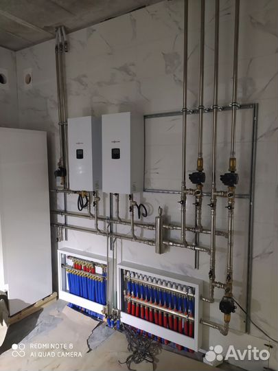 Монтаж водоснабжения, теплый пол, отопление