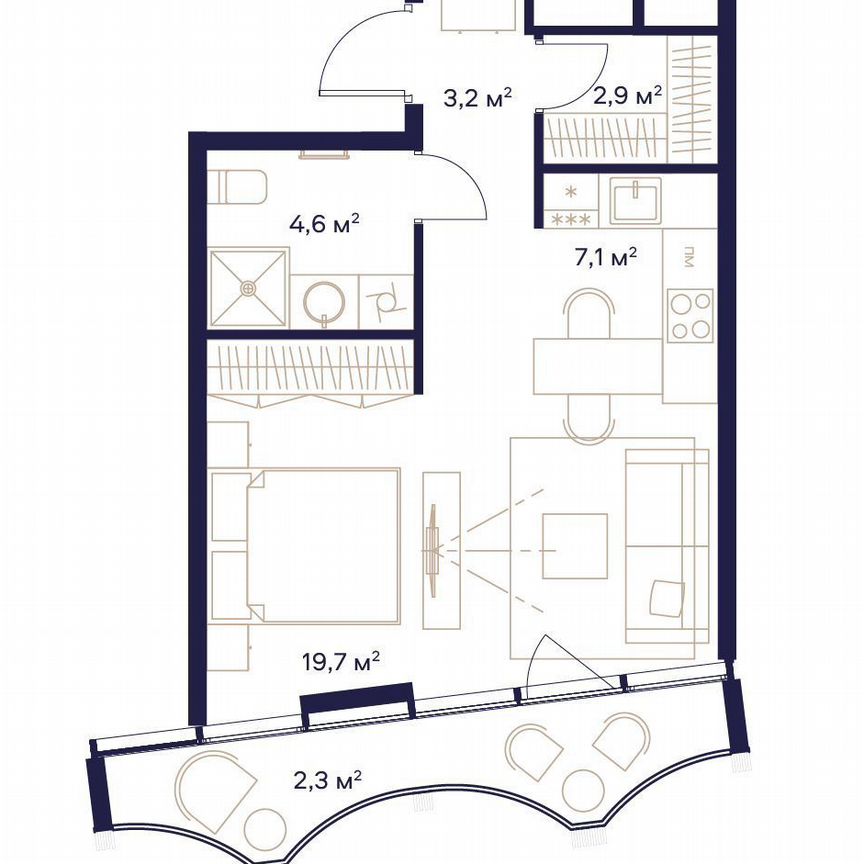 1-к. квартира, 39,8 м², 18/24 эт.