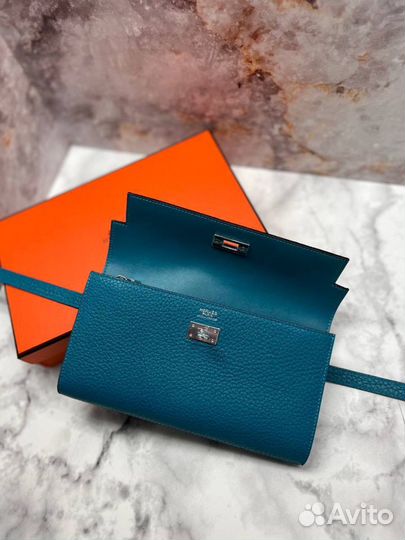 Кошелек женский hermes kelly лазурный