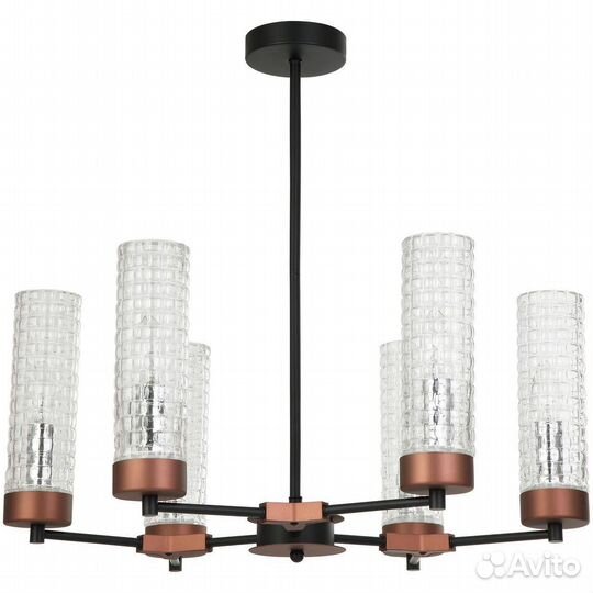 Люстра металл и стекло на кухню современная