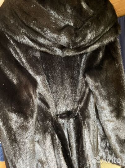 Шуба норковая черная длинная