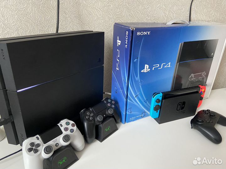Nintendo switch с играми + SD 128gb + джойстик